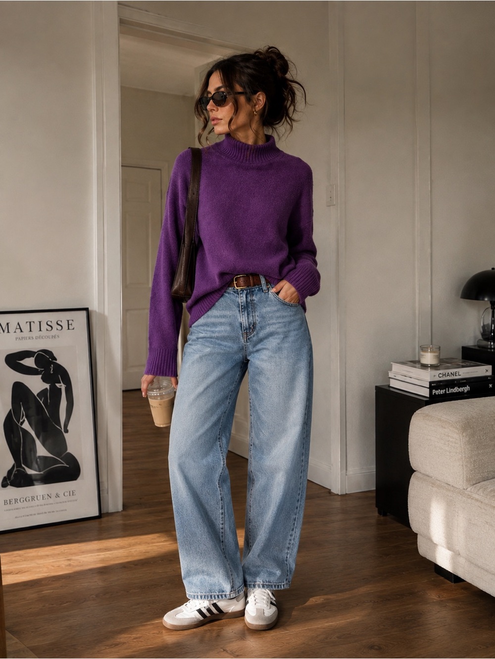 J. Crew Purple Turtleneck Sweater